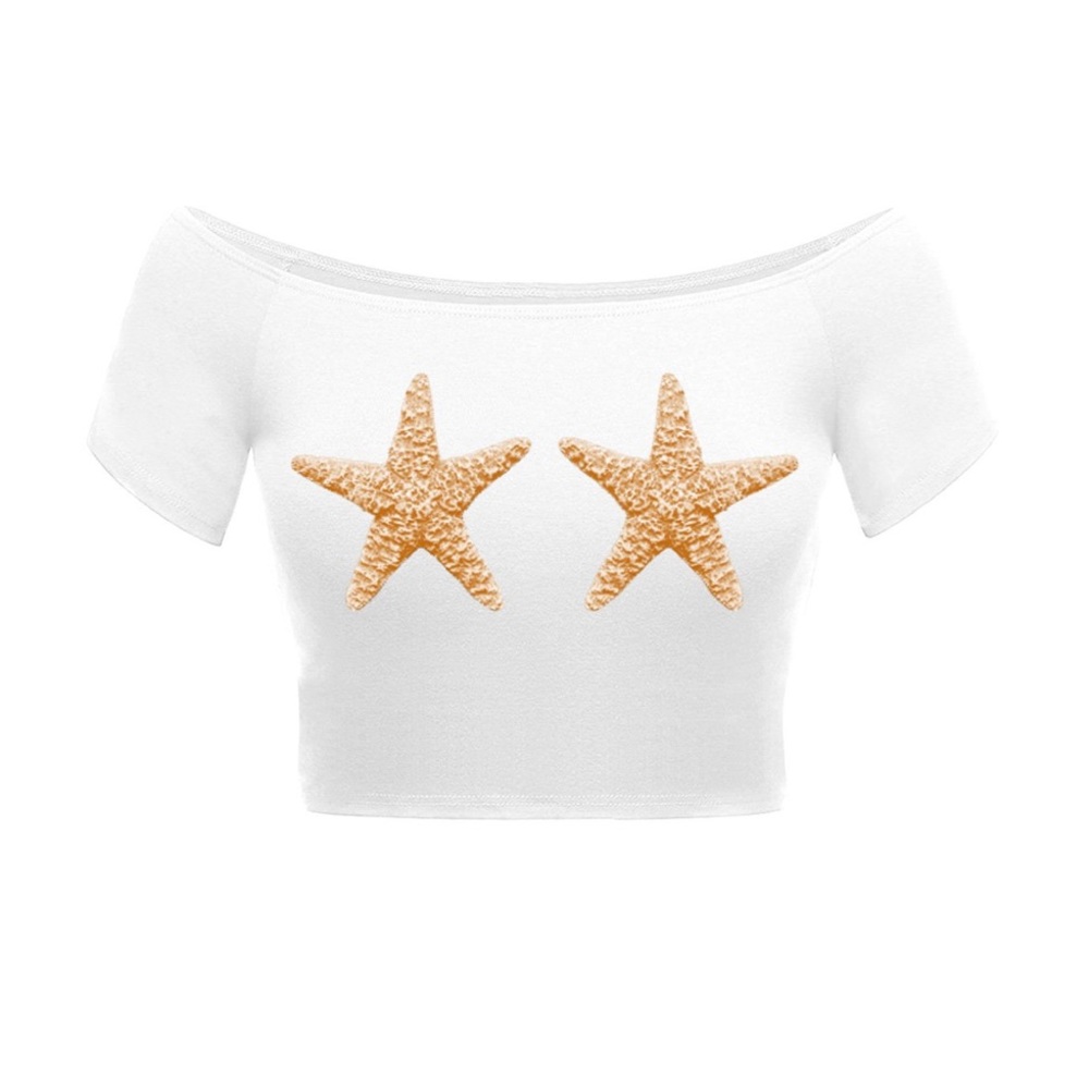 Adorkable Apparel Sea Star Mermaid Crop Top